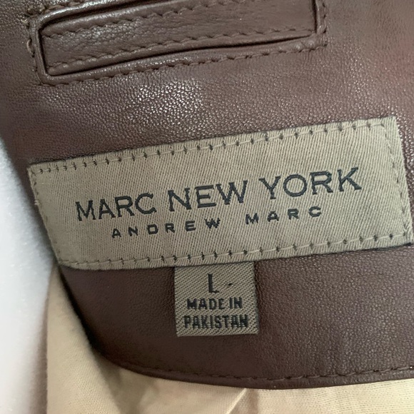 Brown leather Marc New York, Andrew Marc jacket - Picture 4 of 5